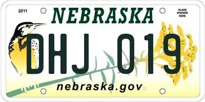 NE license plate DHJ019