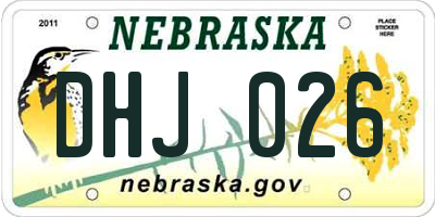 NE license plate DHJ026