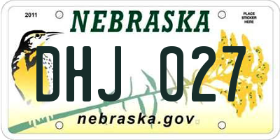 NE license plate DHJ027