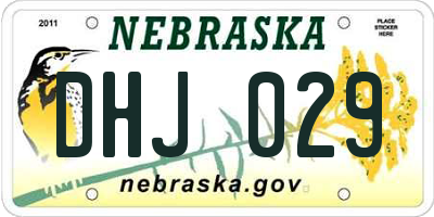 NE license plate DHJ029