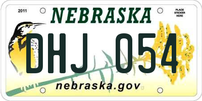 NE license plate DHJ054
