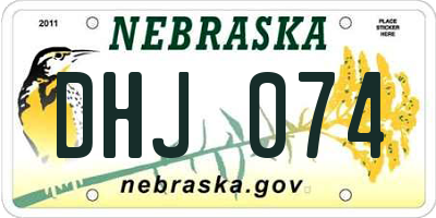 NE license plate DHJ074