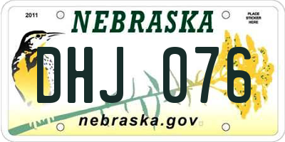 NE license plate DHJ076
