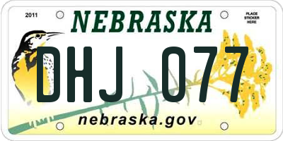 NE license plate DHJ077