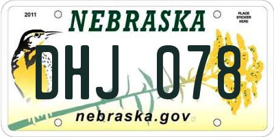 NE license plate DHJ078
