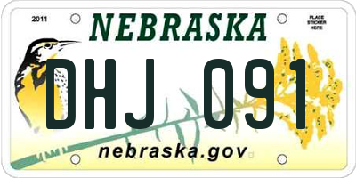 NE license plate DHJ091