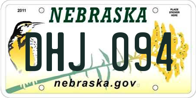 NE license plate DHJ094