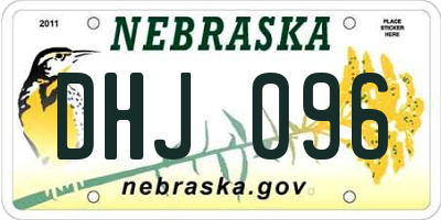 NE license plate DHJ096