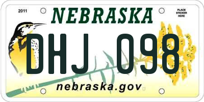 NE license plate DHJ098