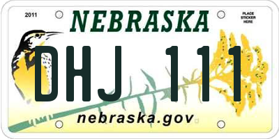 NE license plate DHJ111