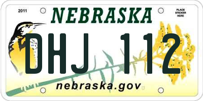 NE license plate DHJ112
