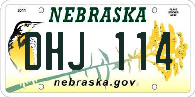 NE license plate DHJ114
