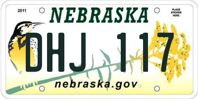 NE license plate DHJ117