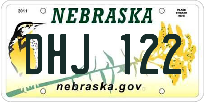 NE license plate DHJ122