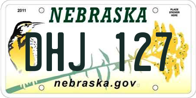 NE license plate DHJ127