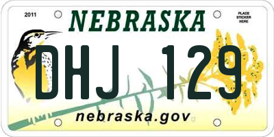 NE license plate DHJ129