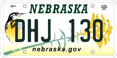 NE license plate DHJ130