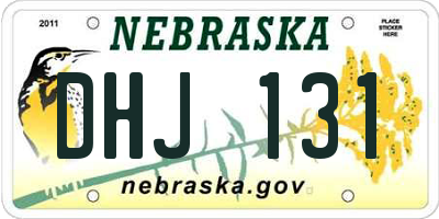 NE license plate DHJ131