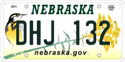 NE license plate DHJ132