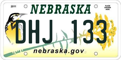 NE license plate DHJ133