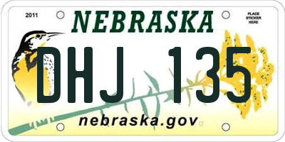 NE license plate DHJ135