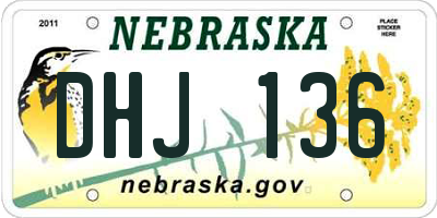 NE license plate DHJ136