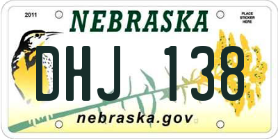 NE license plate DHJ138