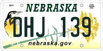 NE license plate DHJ139