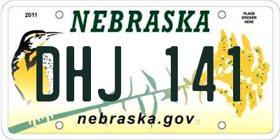 NE license plate DHJ141