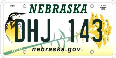 NE license plate DHJ143