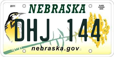 NE license plate DHJ144