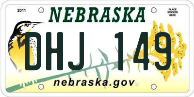 NE license plate DHJ149
