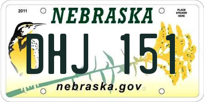 NE license plate DHJ151