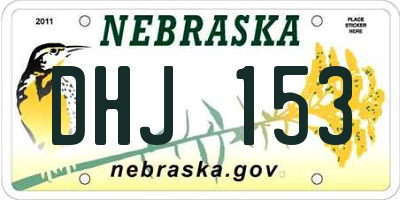 NE license plate DHJ153