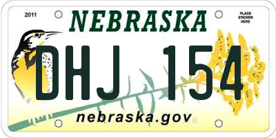 NE license plate DHJ154