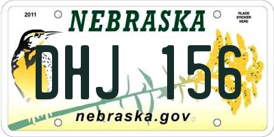 NE license plate DHJ156