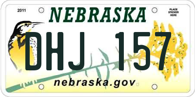 NE license plate DHJ157