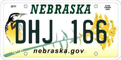 NE license plate DHJ166