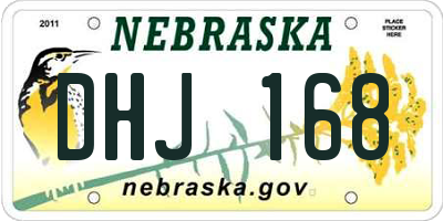 NE license plate DHJ168