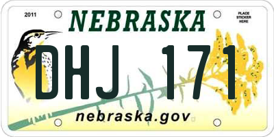 NE license plate DHJ171
