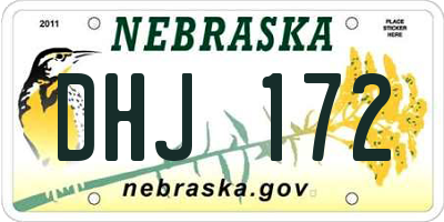 NE license plate DHJ172