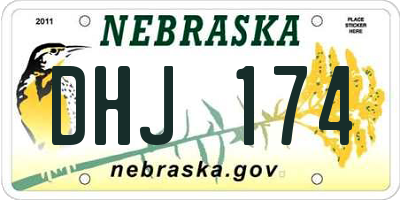 NE license plate DHJ174