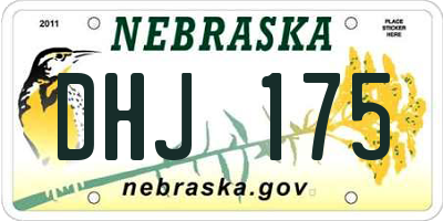 NE license plate DHJ175