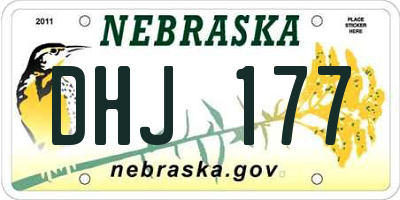 NE license plate DHJ177