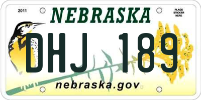 NE license plate DHJ189