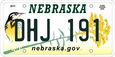 NE license plate DHJ191