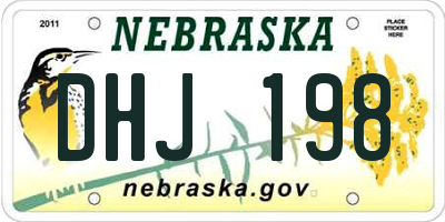 NE license plate DHJ198