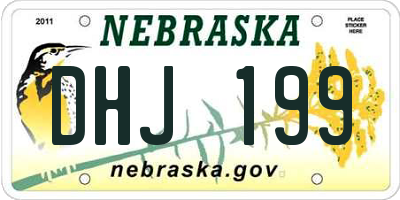 NE license plate DHJ199