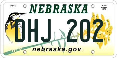 NE license plate DHJ202