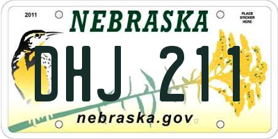 NE license plate DHJ211
